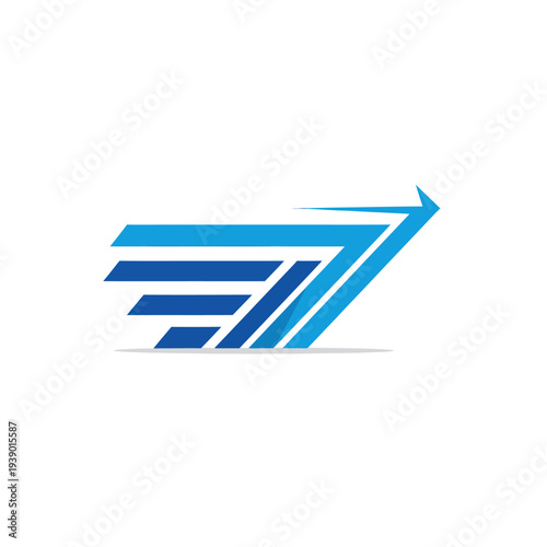Blue Abstract Arrow Logo Design Element.