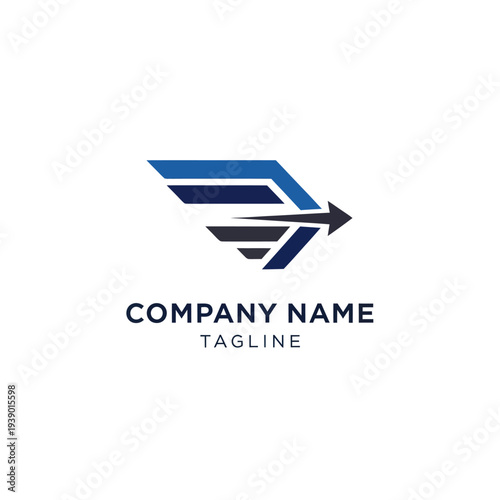 Free Download Modern Blue Arrow Logo Design Template. - GFXLoad