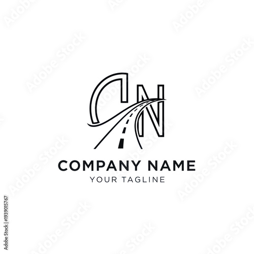 Company Logo Design Template with Road.