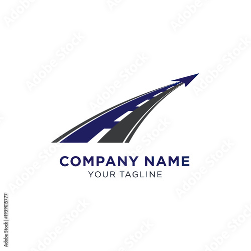 Road Arrow Logo Design Template.