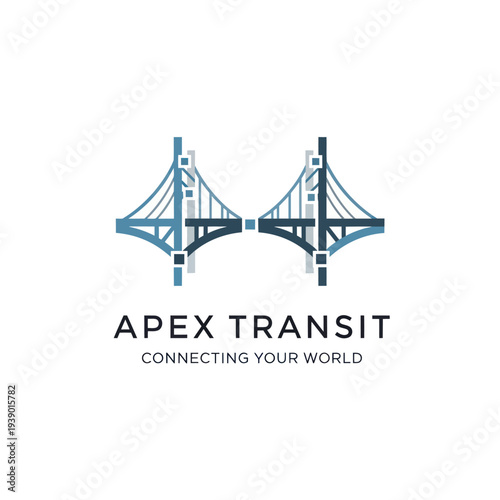 Apex Transit Logo Bridge Illustration Design.