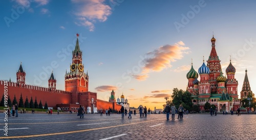 Moscows Red Square at Sunset - A Captivating View of Russias Heart.