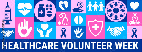 healthcare volunteer week background or banner design.
