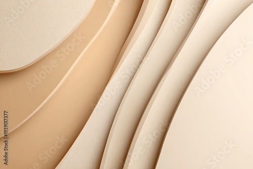 Abstract, layered, neutral-toned curves and shadows create a minimalist and modern design