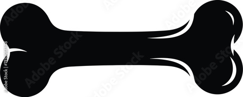 Anatomy bone silhouette icon with stylized highlights isolated on transparent background for medicine or pets