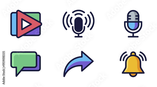 Colorful Multimedia Communication Elements For Content Sharing Interface