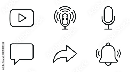 Streaming And Audio Interaction Symbols For Digital Communication Interface
