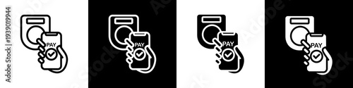 Payment black and white icon design concept
