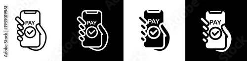 Payment black and white icon design concept