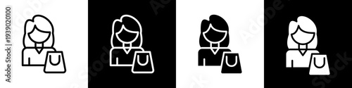 Shopping day black and white icon design concept