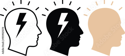 Epilepsy awareness symbol with three heads