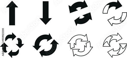 Collection of arrow icons for navigation and direction