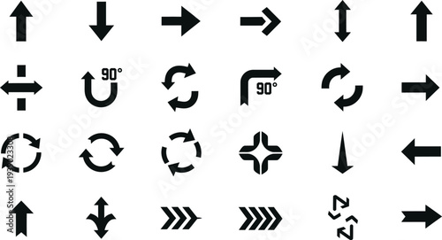 Collection of various arrow icons and symbols