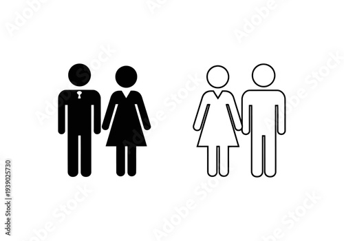 Couple icons man and woman, male and female figures