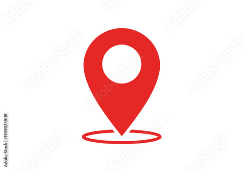 Location pin map marker red round pointer navigation sign