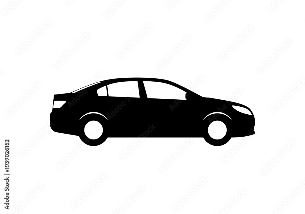 Fototapeta premium Sedan car icon vector illustration isolated on white background symbol