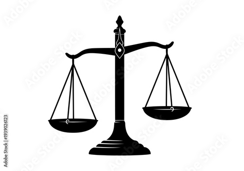 Scales of justice symbol black silhouette for law and court