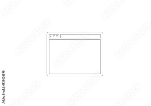 Web browser window outline with navigation buttons and search bar
