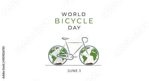 Bicycle with Earth as Wheels Illustration.