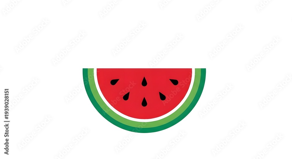 Fototapeta premium Minimalistic watermelon slice illustration on white background