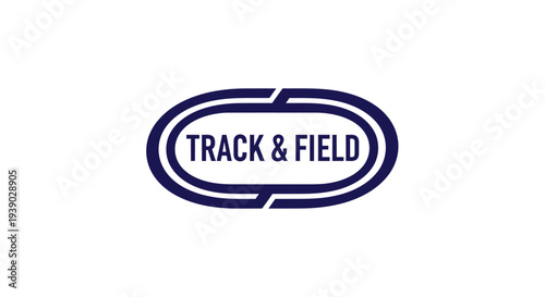 Track and Field oval logo with text, representing sports and competition