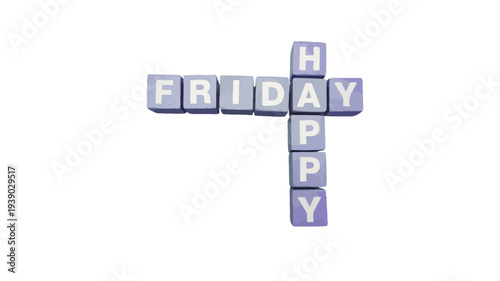 Happy friday greeting in block letters