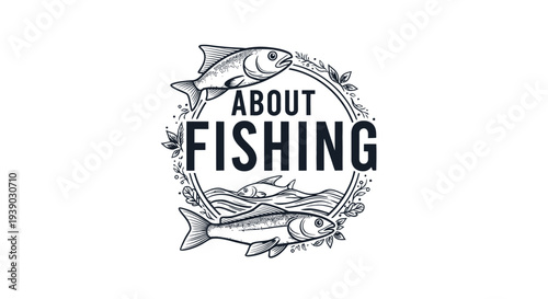 Fishing Logo Design with Fish Illustration.