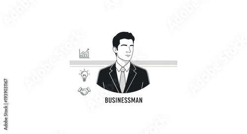 Illustration of a businessman in a suit.