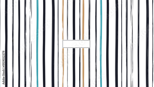 Dynamic abstract background composed of vertical brush strokes in black, blue, and brown, creating a modern striped pattern, with a central white rectangular frame for text.