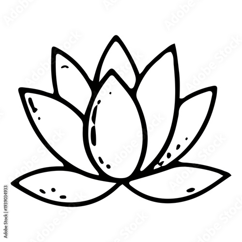 Hand Drawn Lotus Flower Icon