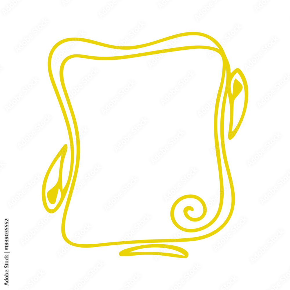 Obraz premium Yellow Doodle Frame Border