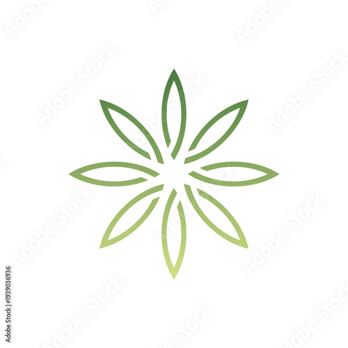 Logo design for a cannabis CBD cultivation farm featuring a line art doodle of a marijuana pot hemp leaf weed.