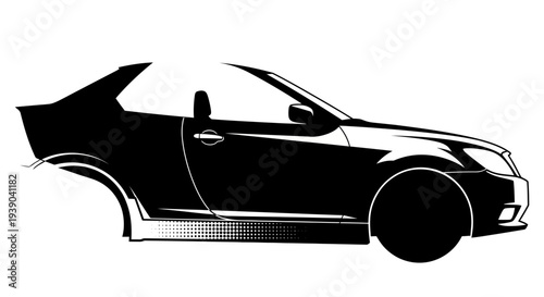 Black car silhouette isolated on white background vector illustration