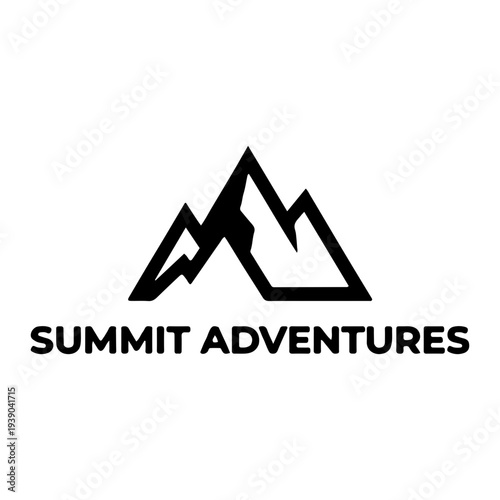 Modern geometric mountain peak outdoor logo