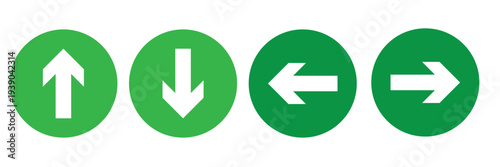 Arrow icon set, arrow cursor.   simple arrows.  collection, different arrow signs, black and green arrows icons. white background, EPS10