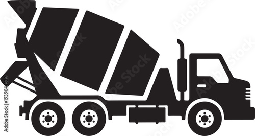 cement truck mixer vector icon