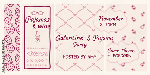 A blush toned invitation for a november galentine s pajama party
