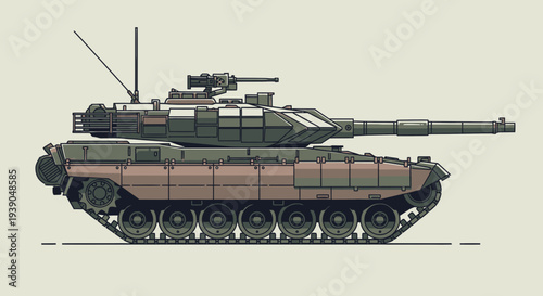 Armored Vehicle Illustration - Modern Military Technology Concept