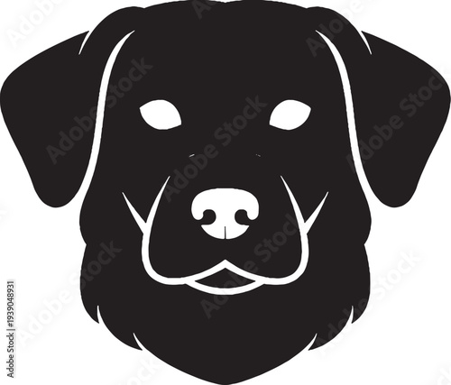 Entlebucher Mountain Dog Head Front Silhouette Swiss Herding Dog Logo Vector