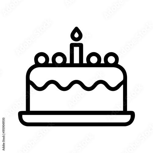 Birthday Cake with Candle Icon