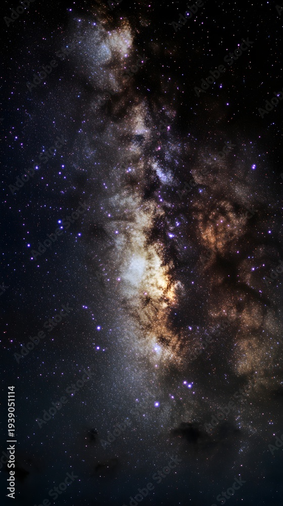 Fototapeta premium Milky Way galaxy with stars and nebulae night