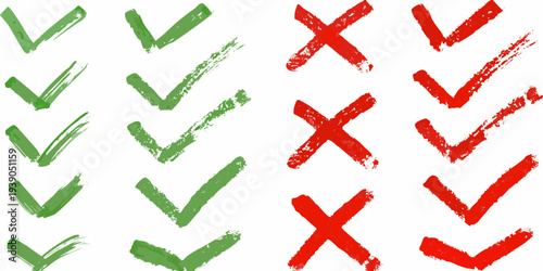 Green check marks and red x marks arranged in repeating patterns