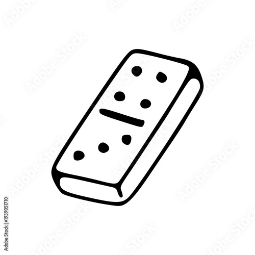 single domino piece doodle with five and two dots