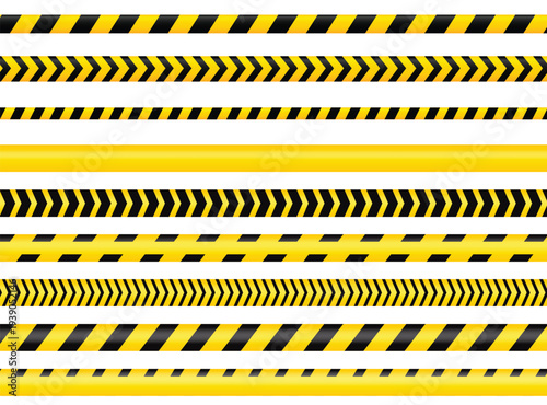 Set of warning tapes seamless vector illustration for safety construction or restricted area designs