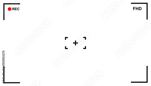Abstract background vector illustration of viewfinder on camera, recorder, video in FHD format
