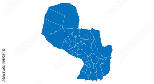 Map of south america with country borders and divisions