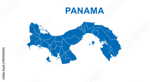 Map of panama highlighting the countrys borders and regions