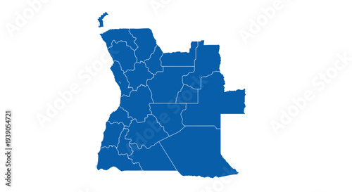 Map of missouri state with county boundaries in a blue color scheme