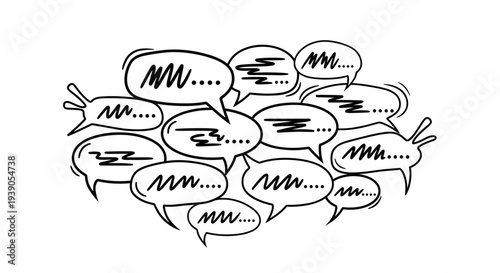 Collection of speech bubbles with various expressions and sounds