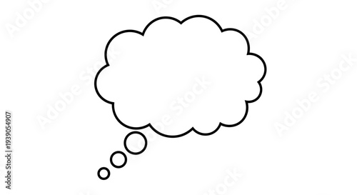 Simple outline of a thought bubble for creative or communication use